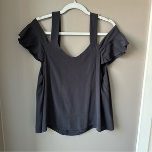 Sanctuary Annie Black Cold Shoulder Top